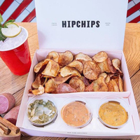Boîte d'emballage personnalisée pour frites et sauce, style londonien, pour restaurants, cafés et fast-foods de rue, avec compartiment pour coupelle de sauce