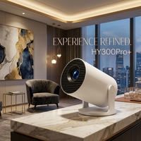 Mini projecteur portable HY300pro+ avec application intégrée, 4K, WiFi 6, BT 5.2, compatible avec téléphone/PC/TV/compensation automatique de la distorsion trapézoïdale, pour cinéma maison