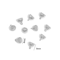 Pendentif Cœur en Acier Inoxydable Plaqué Or Poli, Fait Main, avec Cordon, Inaltérable, pour Colliers, Bracelets et Composants de Bijoux