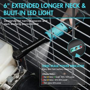 Llave de Trinquete Inalámbrica Extendida DURATECH, 3/8" 12V 44 Ft-Lbs, Llave de Cuello Largo con 10 Accesorios de Enchufe - Product Image 5