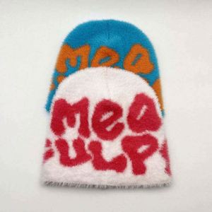 Gorros de Punto Personalizados Unisex al por Mayor, Gorro de Invierno de Primera Calidad, Mohair Mea Culpa Jacquard, 100% Nailon - Product Image 4