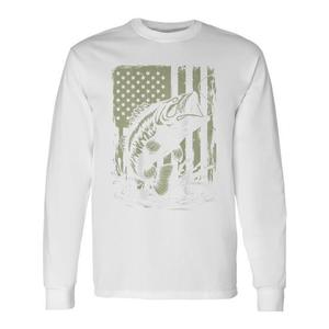 T-shirt à manches longues pour jeunes, motif camouflage de pêche, drapeau américain, design patriotique - Product Image 1