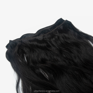 Extensions de cheveux naturels européens doublement étirés, 100 % cheveux humains vierges, trame plate fabriquée à la machine avec cuticules intactes - Product Image 2