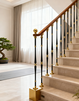 Broches d'escalier intérieur noir design moderne de qualité supérieure rampe de balustrade de balcon en aluminium pour intérieur Villa appartement