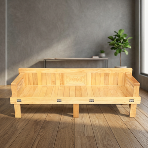 Oak Wood Foldable Convertible <b>Sofa</b> <b>Bed</b> for Living Room & Home Furniture - Product Image 3