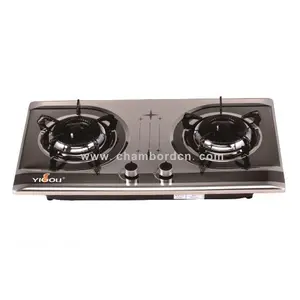 Factory Gas hob 2 burner built-in installation stainless steel top panel high efficiency blue flame burner