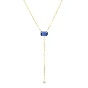 Collar LOZRUNVE de Plata 925 con Elegante Gema de Esmeralda Solitaria y Circonita Cúbica - Product Image 1