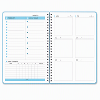 Wochenplaner A5 Spiralgebundenes Notizbuch Geschenk-Tagebuch Gewohnheits-Tracker Täglicher Terminkalender Aufgabenliste Organizer Englische Büroartikel