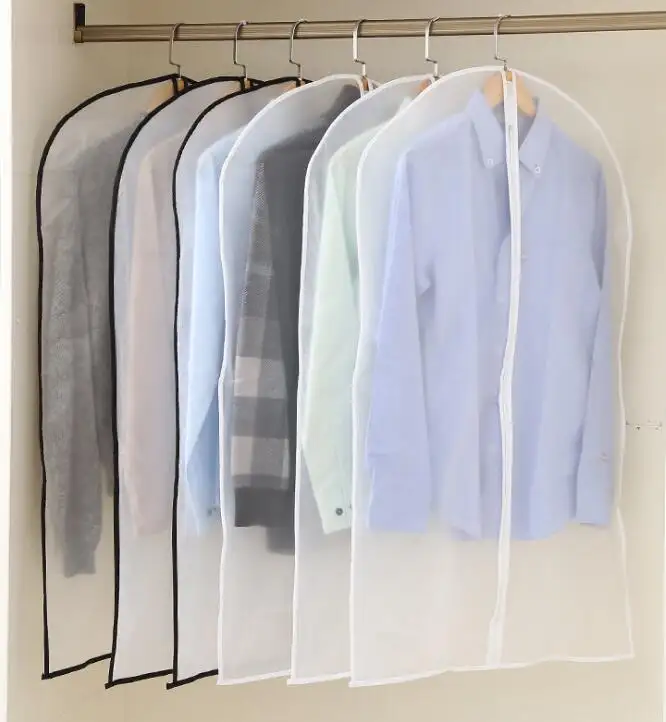 Haushalts mantel transparenter wasserdichter Kleider sack/Kleidungs staub bezug mit Reiß verschluss/Aufbewahrung kleidung hängende Anzug tasche