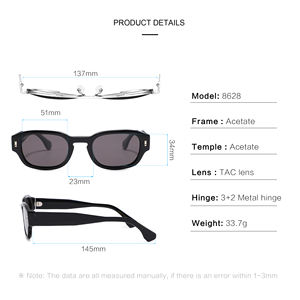 Lunettes de soleil en acétate à petite monture, vente en gros d'usine, logo personnalisé 2025, lunettes de soleil polarisées UV400 en acétate - Product Image 5