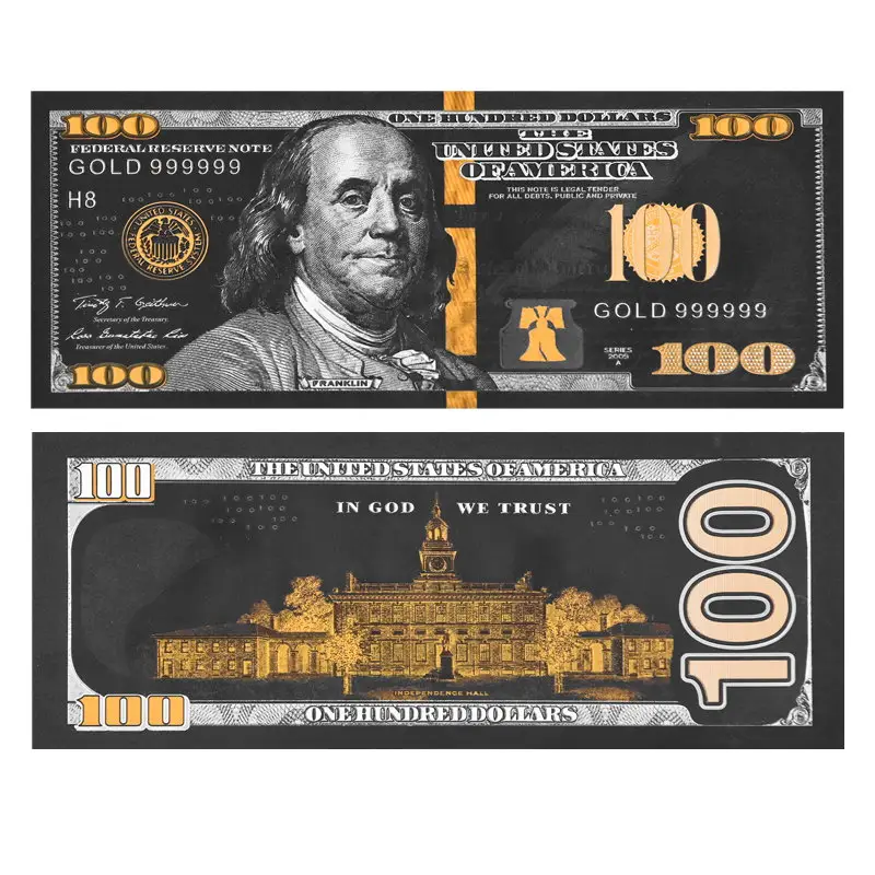 Wholesale US Faker Paper banknotes Black Banknote dollars Bank Note Bills Non-currency Collectible Paper banknotes for souvenir