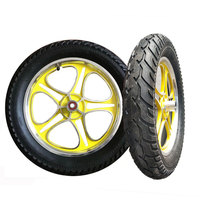 Roue pneumatique en caoutchouc de 16 pouces, moyeu en aluminium de 16 pouces, roue gonflable pour vélo, roues gonflables pour fauteuil roulant