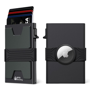 Portefeuille en aluminium anti-RFID pour hommes avec porte-cartes de poche avant, porte-billets et plaque arrière gravée - Product Image 1