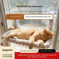 Hamac pour chat en peluche épais et pliable avec ventouses robustes pour balcons et fenêtres, lit confortable pour chats corpulents