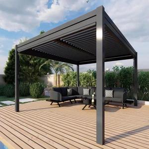 Pérgola de Jardín Exterior con Techo de Celosía y <span class=keywords><strong>Toldo</strong></span> con Iluminación RGB - Product Image 4