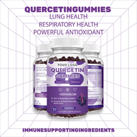 Gummies de Quercétine de Haute Qualité OEM, Puissant Antioxydant, Vitamine C, Sureau et Zinc pour le Système Immunitaire