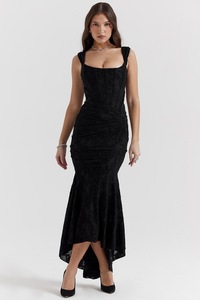 Vestido <span class=keywords><strong>de</strong></span> Noche Elegante <span class=keywords><strong>para</strong></span> Mujer D&M Fashion Party, con un Solo Hombro Descubierto, sin Tirantes, con Cola <span class=keywords><strong>de</strong></span> Pez y Falda Larga - Product Image 4