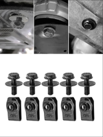 Langlebige Kunststoff-M6-Spitzschrauben für die Automobilindustrie, schwarz verzinkt, Sechskantantrieb, selbstschneidende Schrauben, U-förmige Federklemmen