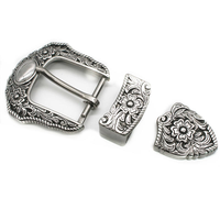 Boucle de ceinture western en acier inoxydable 304 316, 40 mm, argent antique, personnalisée, pour homme, style cowboy, rodeo, avec accessoires en cuir, vente en gros