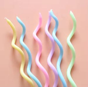 Direct Factory <b>Supply</b> Creative Curved Shaped Birthday <b>Cake</b> Candles Multi Color <b>Decorative</b> Wax Candles For Birthday Party - Product Image 3