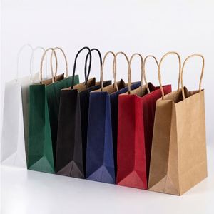 Wholesale Custom logo Take Away Medium <b>Small</b> Gift Brown <b>White</b> Color Food Packaging Kraft Paper <b>Bag</b> - Product Image 3