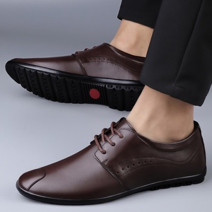 รองเท้าเดอร์บี้ผู้ชายดีไซน์หรูหรา รองเท้าอ็อกซ์ฟอร์ดแบบผูกเชือก รองเท้าหนังทรงเตี้ยแบบทางการ น้ำหนักเบา เหมาะสำหรับธุรกิจ - Product Image 3