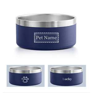 DF919 sus304 - Comedero para Mascotas de Acero Inoxidable Color Café con Leche, 17.2 cm de Diámetro Exterior, Plato de Alimentación Duradero de Doble Capa para Perros y Gatos - Product Image 2