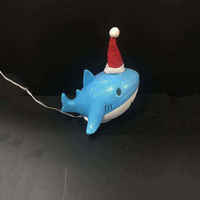 Lanterne Chapeau Requin de Noël en Gros, Mini LED RGB Bleu Blanc, Décoration du Nouvel An, Alimentation par Piles/USB, Certifié CE