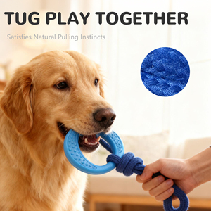 Giocattolo da Masticare per Cani Nunbell Classico Ecologico e Durevole in TPR e Corda di Cotone, Ciotola per Alimentazione Lenta, Corda da Tiro per Pulizia Denti e Pasti Veloci - Product Image 4