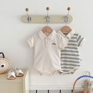Tutina estiva a maniche corte con collo a collo alto <span class=keywords><strong>per</strong></span> neonato tutina a righe abiti sottili <span class=keywords><strong>per</strong></span> neonato - Product Image 2