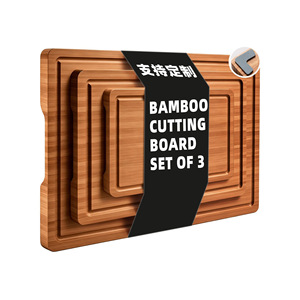 Bamboo Cutting Board <b>Set</b> Of 3 Rectangle With Sink Household Dual Purpose Long Size - Product Image 1