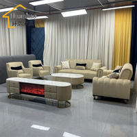 Ensemble de canapés modulaires de luxe européens en tissu velours avec canapé-lit pour salon moderne et villa