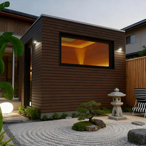 ساونا خشبية داخلية وخارجية بتصميم عصري جميل مع دش وموقد بالأشعة تحت الحمراء للاستخدام الخارجي - Product Image 4