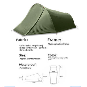 Tente de camping ultralégère pliable en alliage d'aluminium E-RIKE pour 1-2 personnes, idéale pour la randonnée - Product Image 2