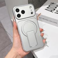 Coque de téléphone en TPU souple avec peinture métallique pour iPhone 17 Air 16 Pro Max 15 14 13 12 11 Plus XR X, avec support magnétique et protection intégrée