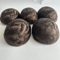 Expédition immédiate : Toupet court pour homme en PU, demi-nœud inversé, brun clair, respirant, cheveux indiens de haute qualité, robuste et durable