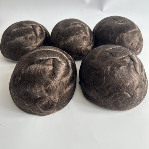 Envío Inmediato: Prótesis Capilar Corta para <span class=keywords><strong>Hombre</strong></span>, PU, Nudo Invertido, <span class=keywords><strong>Color</strong></span> Castaño Claro, Transpirable, Cabello Indio de Alta Calidad, Resistente y Duradero - Product Image 5