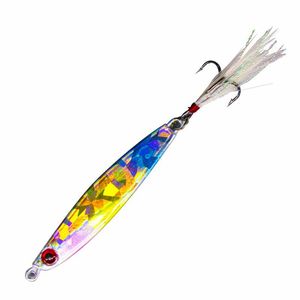 Señuelo de jigging de 14g y 21g con peso de plomo y plumas, cebo artificial para pesca en agua salada de macarela, anzuelo de placa lisa - Product Image 5