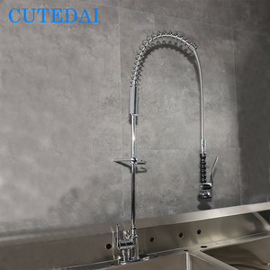 Robinet commercial en laiton chromé à montage sur plan avec douchette extractible et raccord de <span class=keywords><strong>plomberie</strong></span> pour restaurants et hôtels - Product Image 3