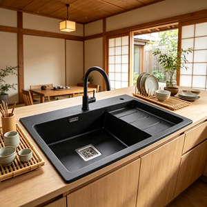 Évier de cuisine en quartz composite de couleur personnalisée à bon prix, évier de cuisine en <span class=keywords><strong>granit</strong></span> quartz pour usage domestique - Product Image 2