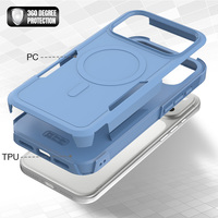 Coque de téléphone magnétique robuste personnalisée, antichoc, en TPU et PC, antidérapante, protection intégrale pour iPhone 17 18 Pro Max – Vente en gros