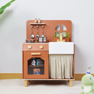 Juego de Cocina de Madera para Niños Pequeños con Accesorios de Cocina, Fregadero y Grifo, Juguete de Simulación - Product Image 1