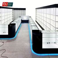 Meubles de magasin de vente au détail sur mesure pour dispensaires, vitrine à cigares, présentoir pour magasin de tabac avec éclairage LED