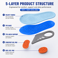 Semelles orthopédiques de sport en gel TPE absorbantes et confortables avec massage et amorti pour chaussures