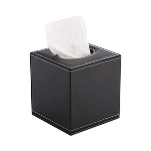 Boîte à mouchoirs carrée en cuir, distributeur de papier, étui à serviettes - Product Image 1