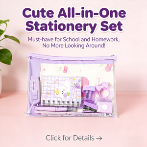 Juego de Papelería Morado Adorable al por Mayor, 6 Piezas, Kit de Útiles Escolares con Cuaderno, Bolígrafo y Grapadora <span class=keywords><strong>para</strong></span> Niños y Estudiantes, Regalo - Product Image 1