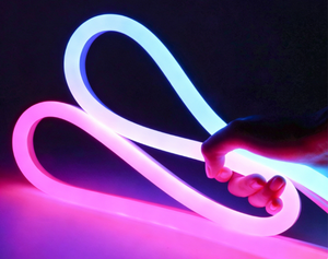 Enseigne néon LED RGB rechargeable, étanche IP65, double couche de silicone, personnalisable pour la publicité et la décoration commerciale - Product Image 1