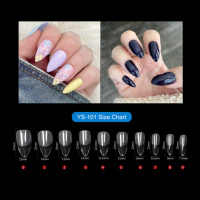 504PCS Venta al por mayor No C Curve Box Personalice su LOGO Long Stiletto Square Coffin Soft Nails Tips