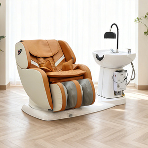 เก้าอี้นวดเท้าไฟฟ้าแบบหมุนได้ เก้าอี้เอนนอนพักผ่อน เก้าอี้สระผมแบบปรับได้พร้อมอ่างล้างผม - Product Image 1