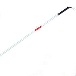 White Telescopic Aluminum Alloy <b>Walking</b> <b>Stick</b> With Rubber Tip For Blind Lightweight Adjustable Folding Canes 3 Joint Design - Product Image 3